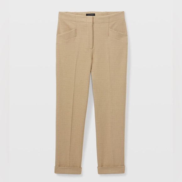 Club Monaco Camel Textured Slim Trousers - Picture 1 of 6